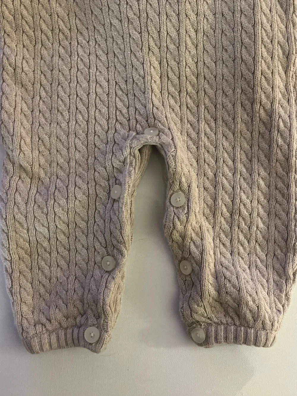 GAP Baby Cable-Knit One-Piece Romper in Light Beige 3-6 months